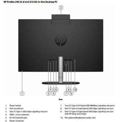 HP - PC All In One - ProOne 240 23.8' G10 All-in-One - immagine 3